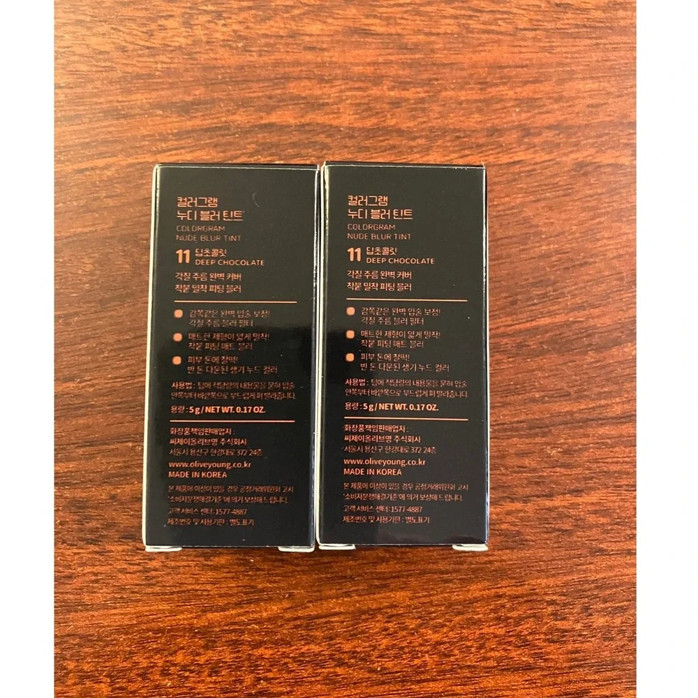 Colorgram Nude Blur Tint 11 Deep Chocolate Red Bomb Lip Tint Set of 2 New
